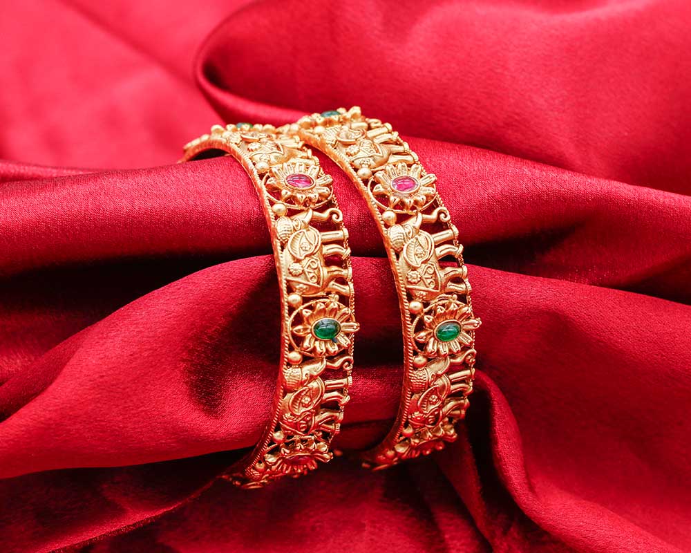 Antique Elephant Kada Set