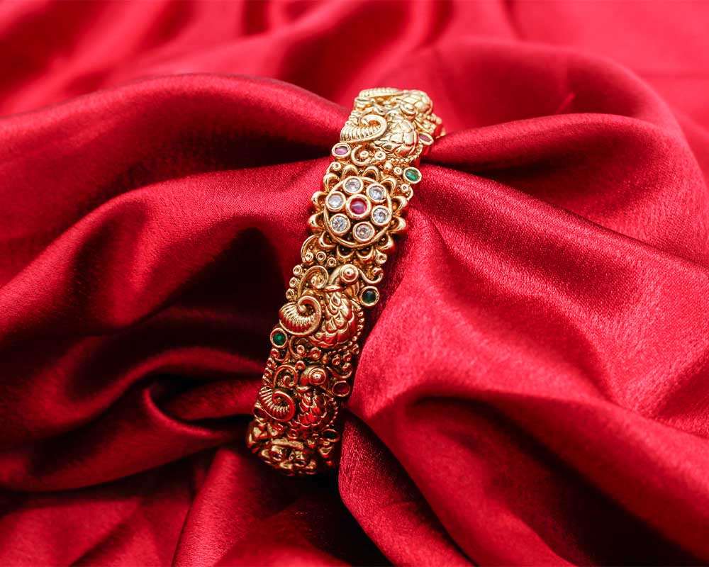 Traditional Stone-Studded Bangle.