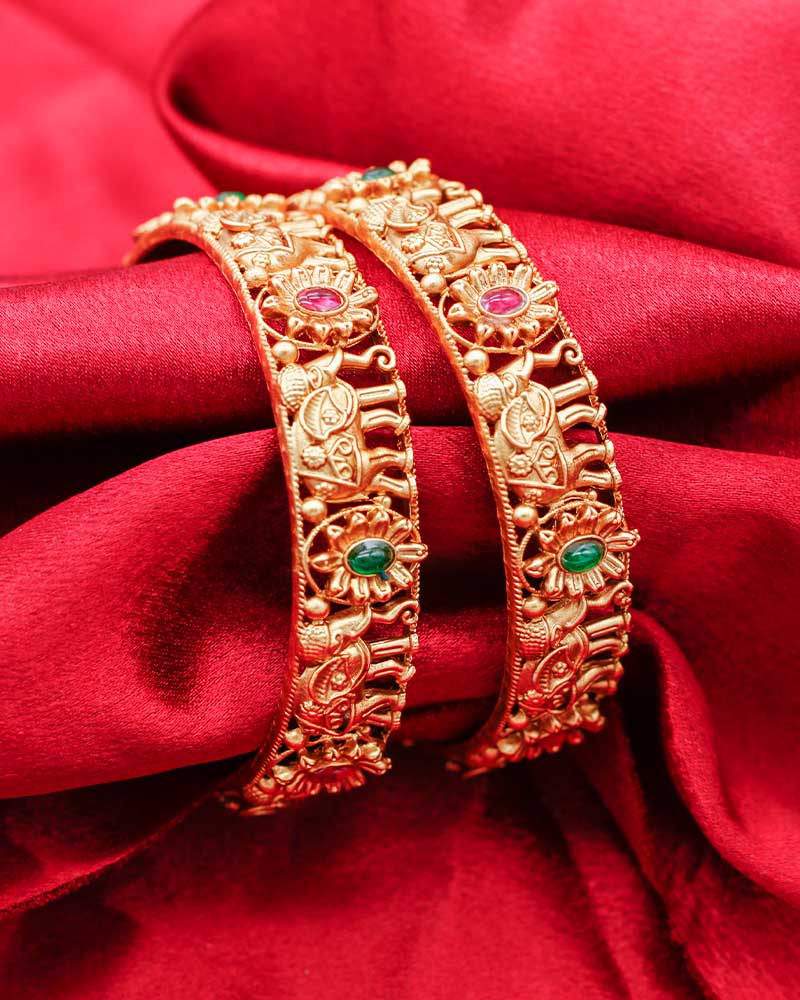 Antique Elephant Kada Set