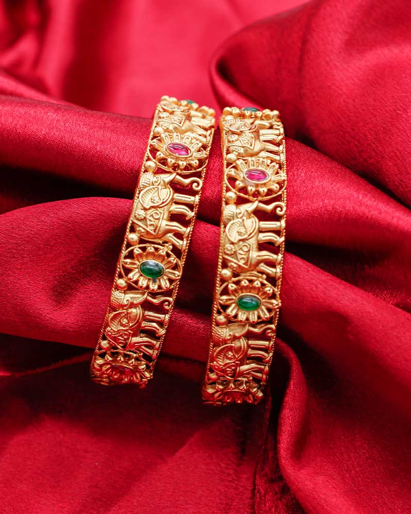 Antique Elephant Kada Set