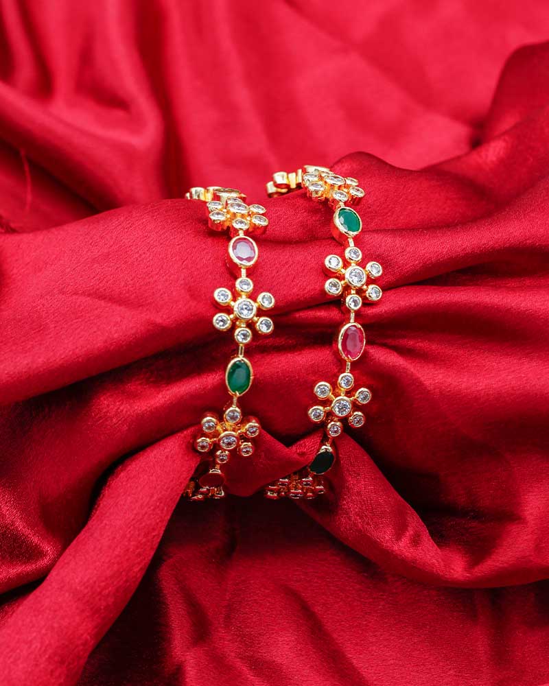 Micro Plated AD Bangles Set,