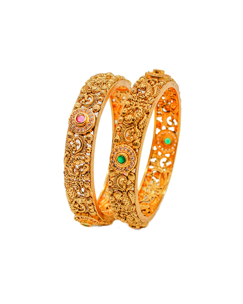 Traditional Peacock Mixed Stones Bangles