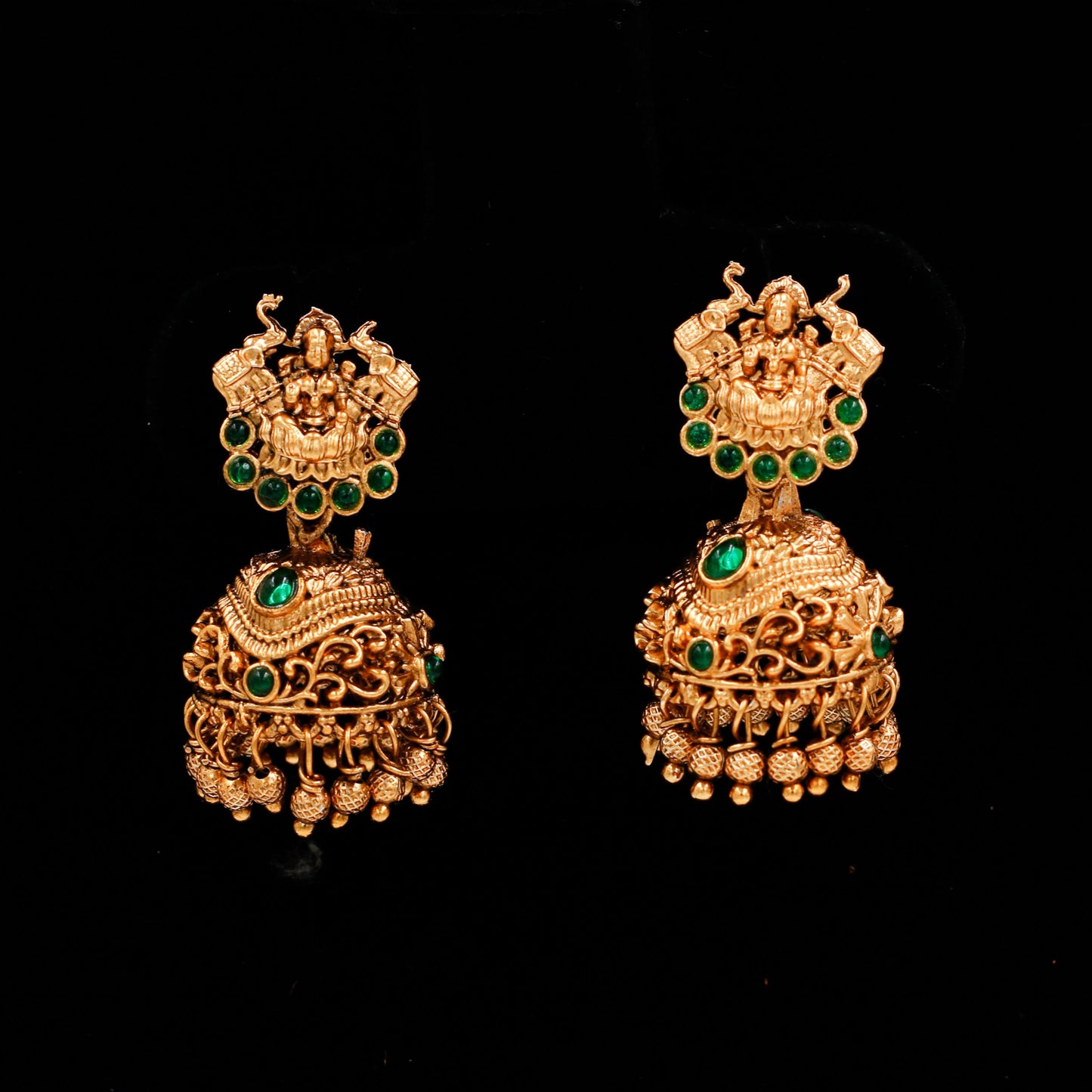 Lakshmi Dollar Necklace Set ( Green)