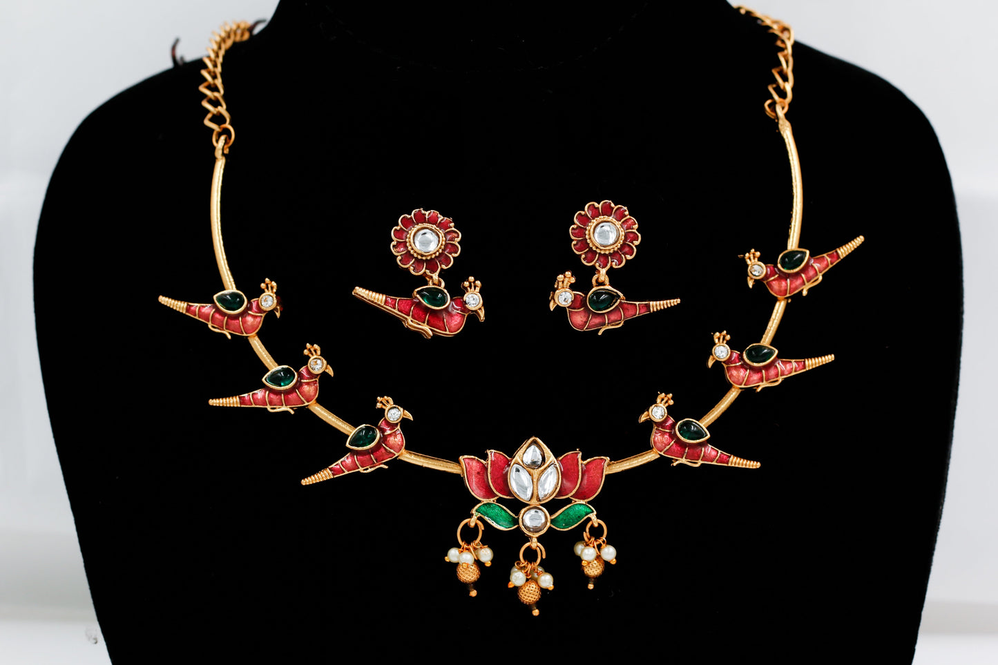 Lotus Jadau Hasli Choker Set (Parrot)