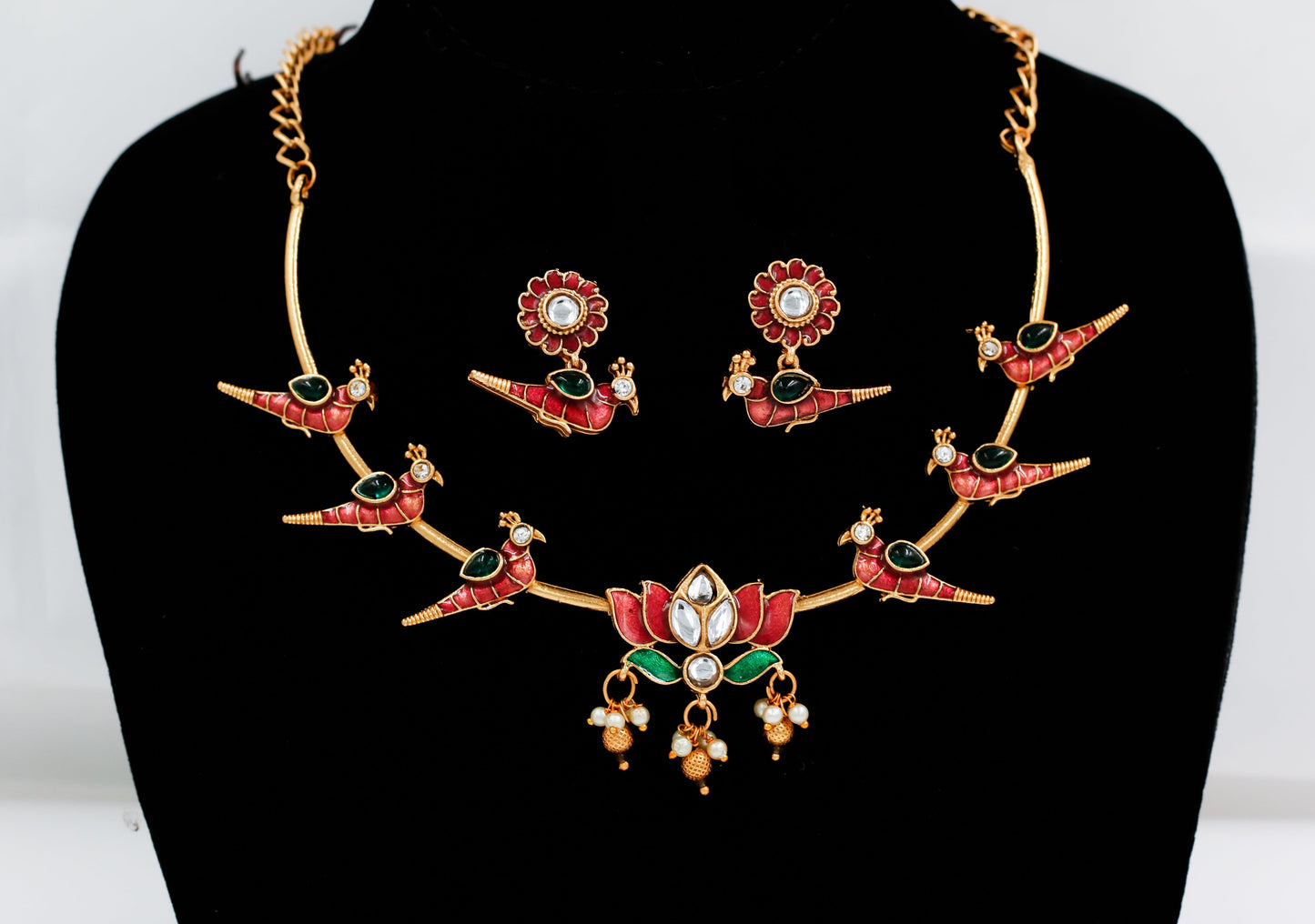 Lotus Jadau Hasli Choker Set (Parrot)