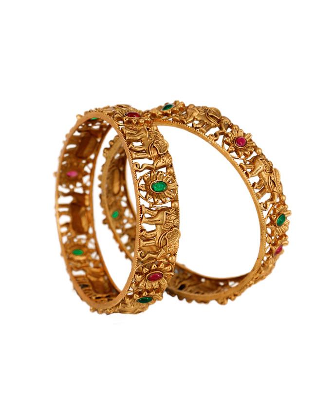 Antique Elephant Kada Set