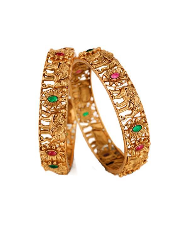 Antique Elephant Kada Set