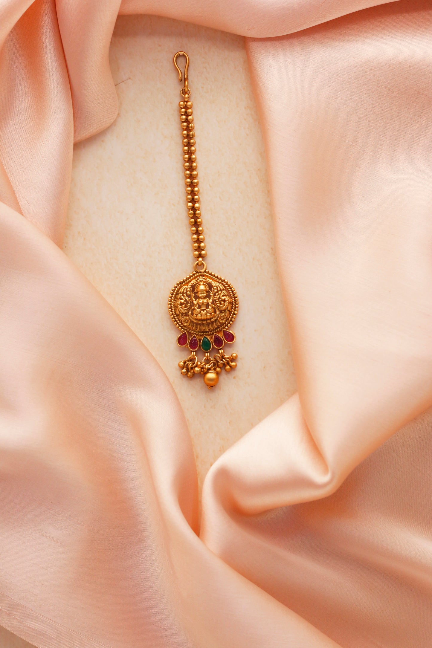 Radiant Divine Lakshmi Kempstone Maang Tikka