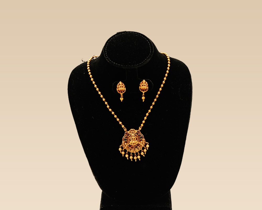 Antique Cute Laksmi Necklace/Chain With Earings.