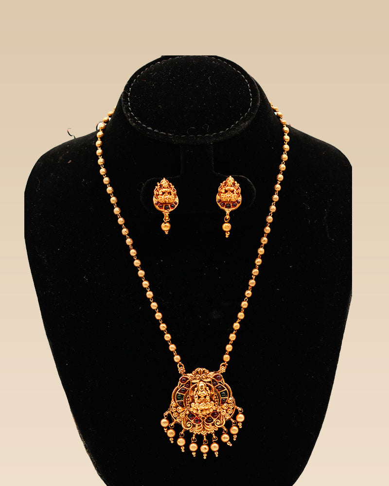 Antique Cute Laksmi Necklace/Chain With Earings.