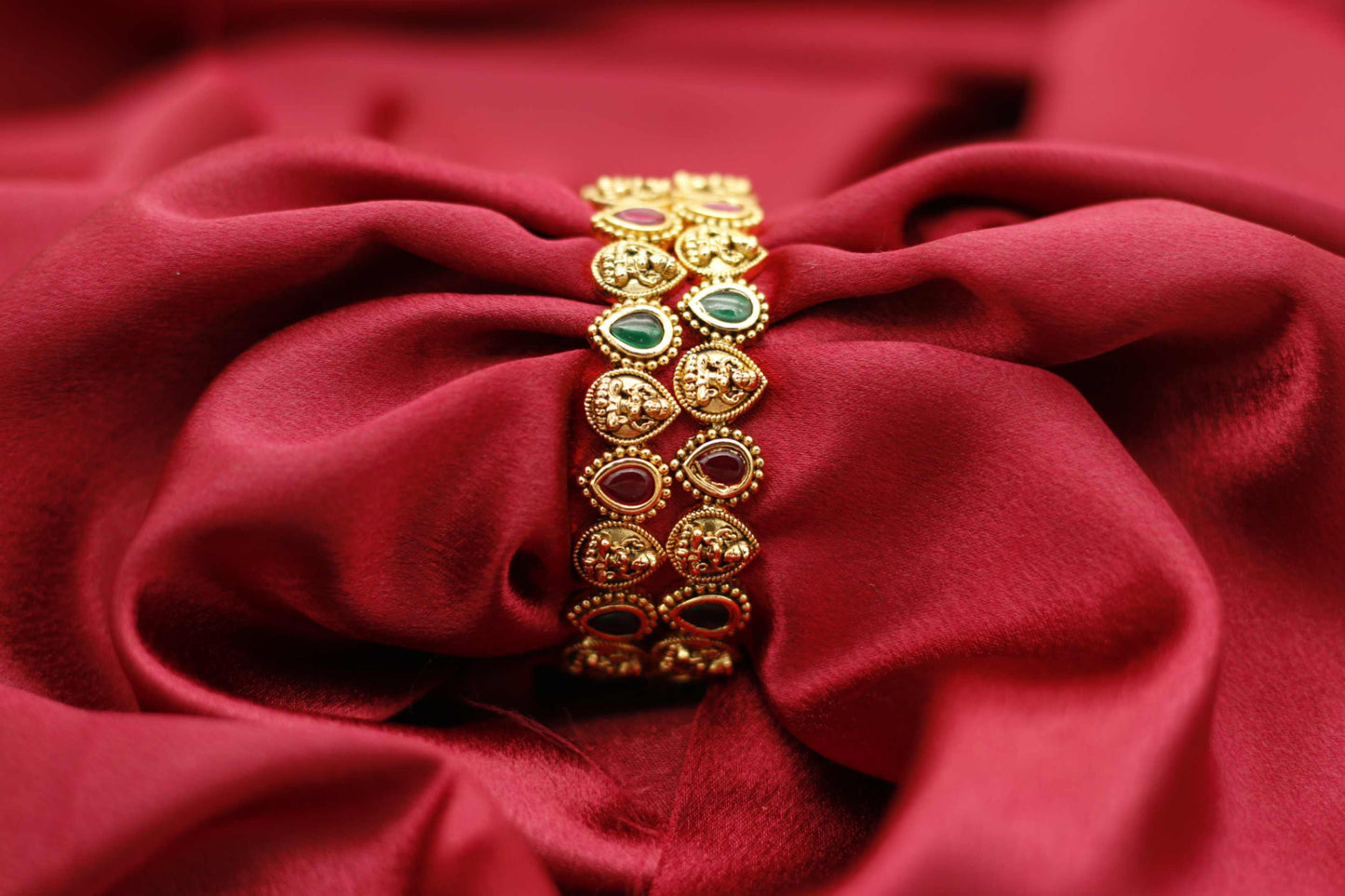 Multicolour Lakshmi Dual Stone Bangles