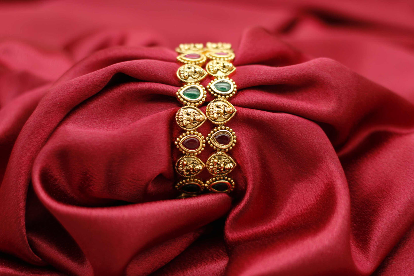 Multicolour Lakshmi Dual Stone Bangles