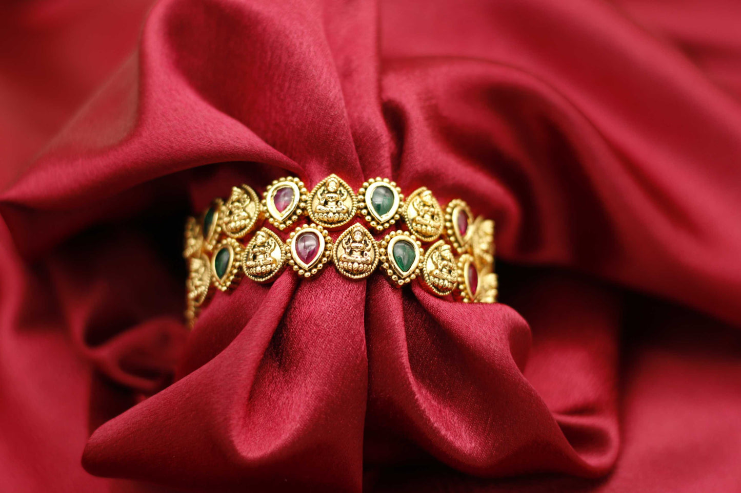 Multicolour Lakshmi Dual Stone Bangles