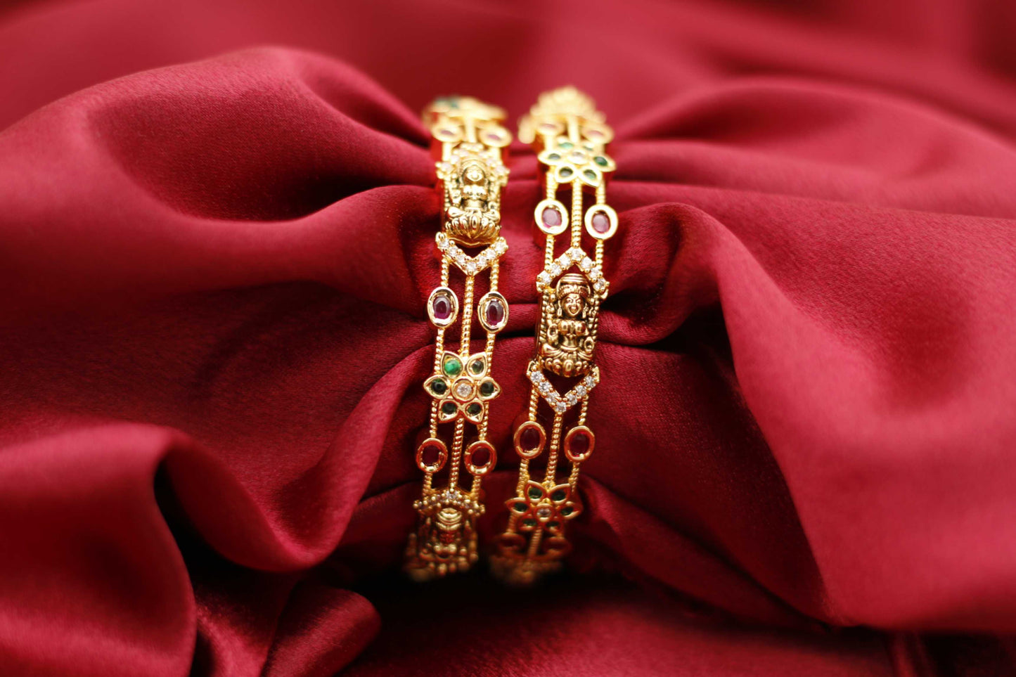 Antique Lakshmi Multicolourer Bangle Set