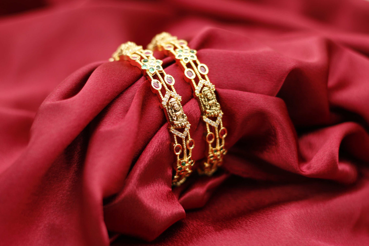 Antique Lakshmi Multicolourer Bangle Set