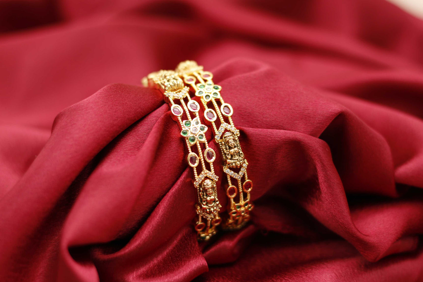 Antique Lakshmi Multicolourer Bangle Set