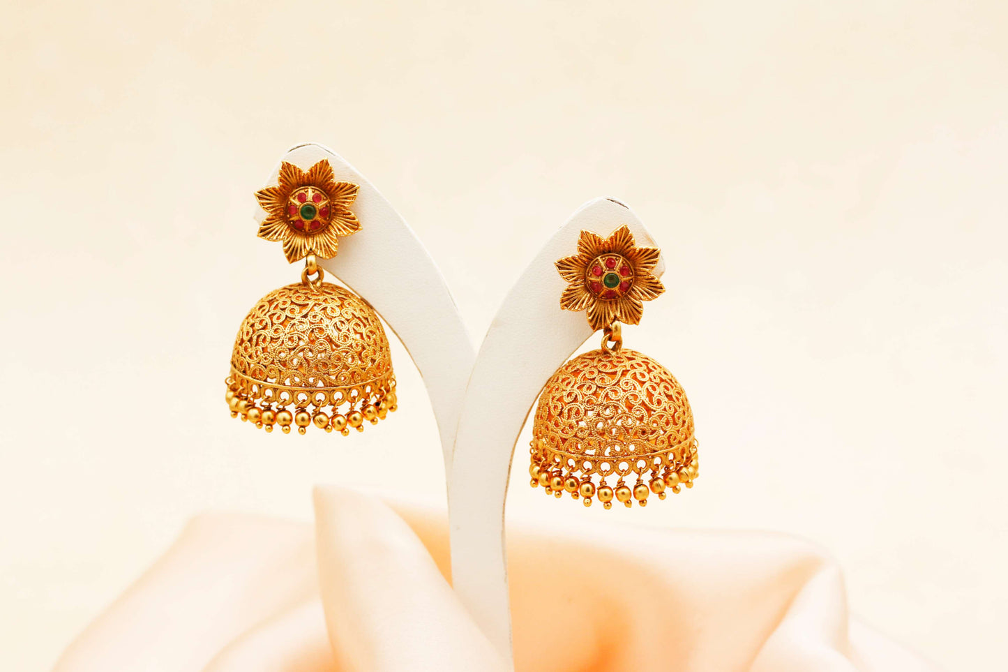 Regal Blooms Antique Floral Jhumka