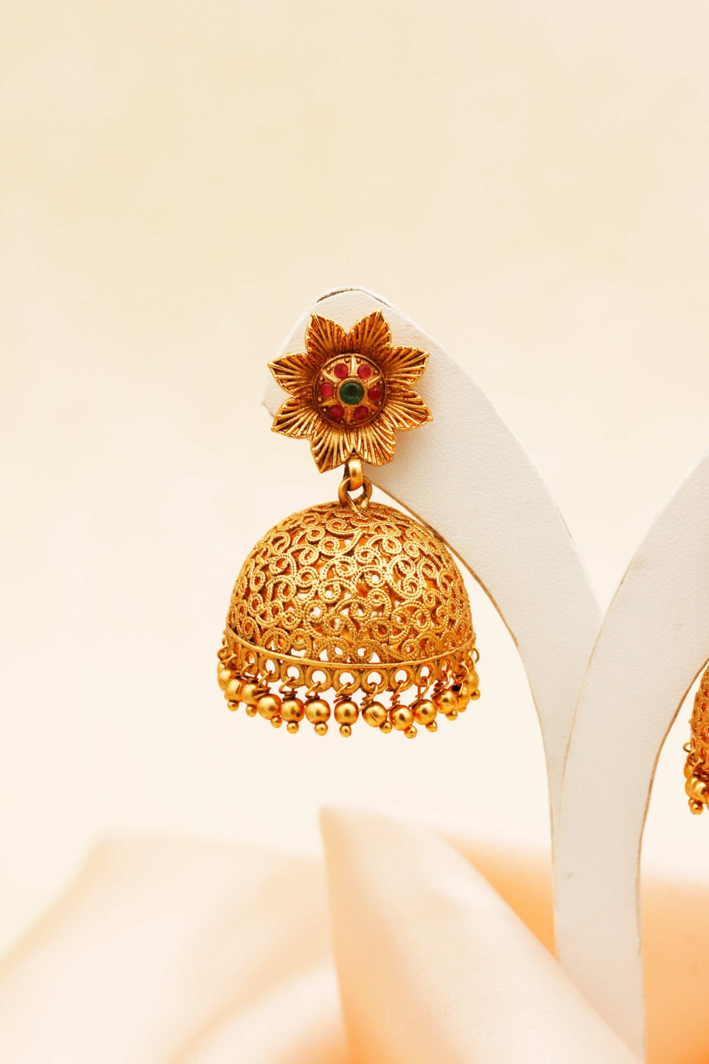 Regal Blooms Antique Floral Jhumka