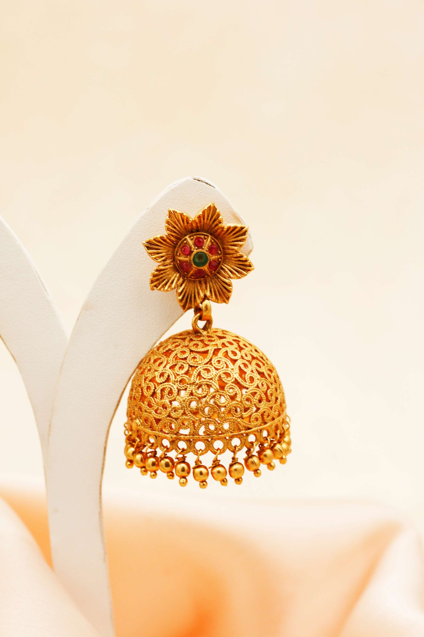 Regal Blooms Antique Floral Jhumka