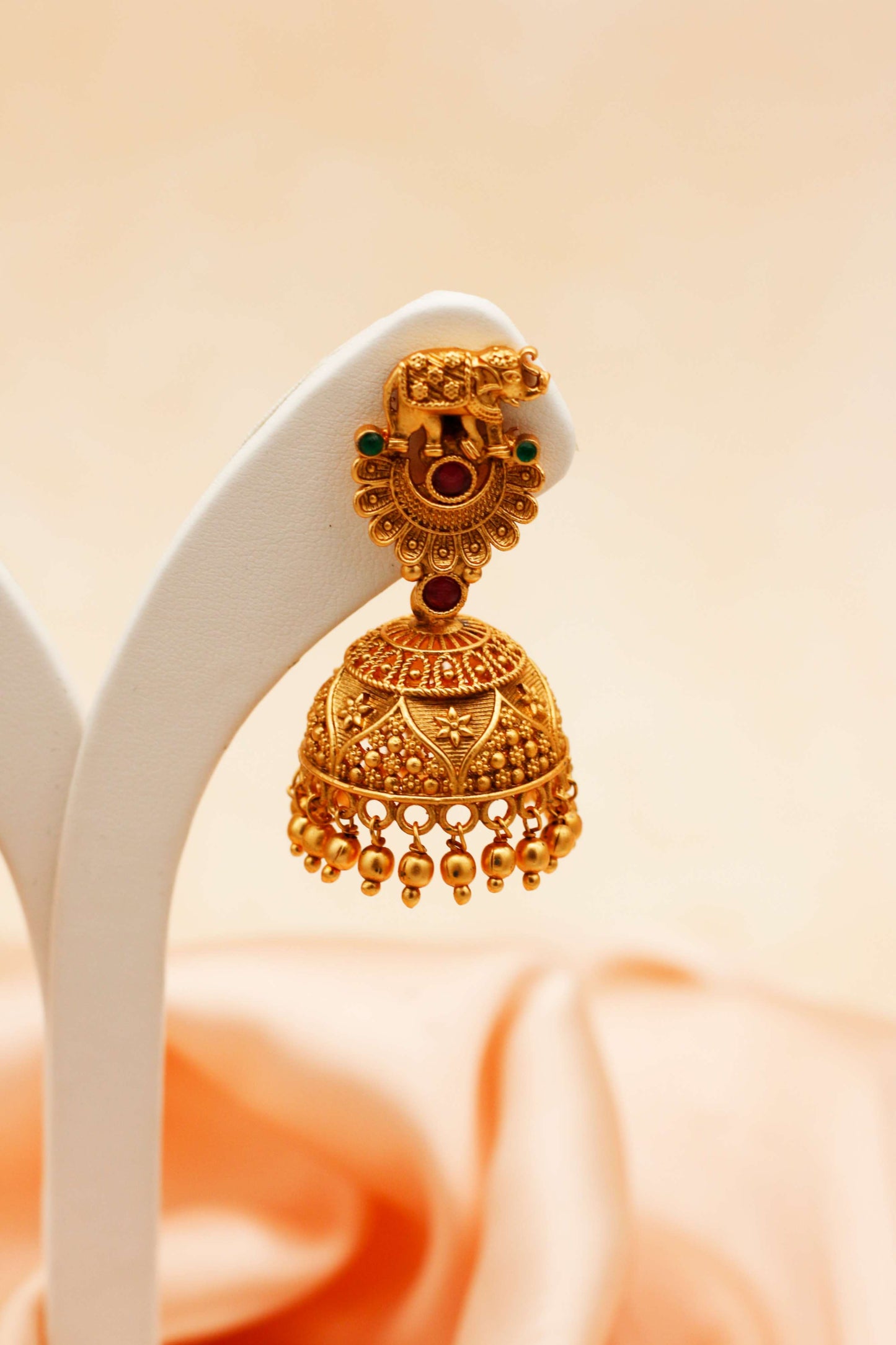 Antique Elephant Jhumka Set