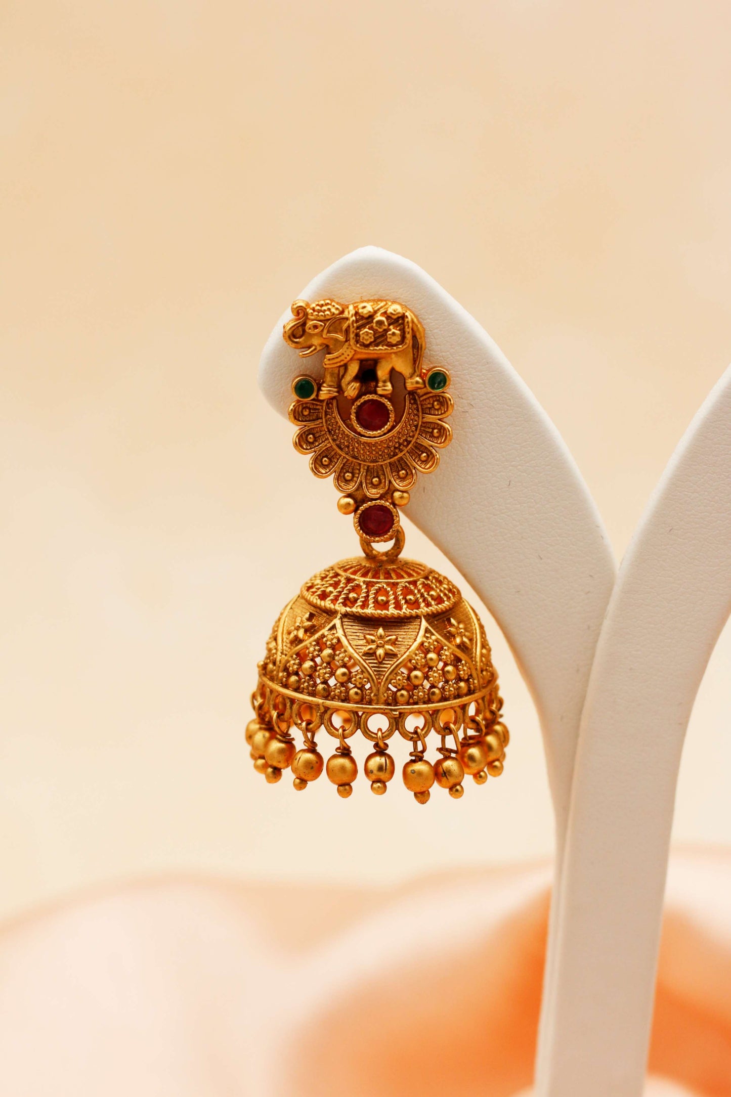 Antique Elephant Jhumka Set