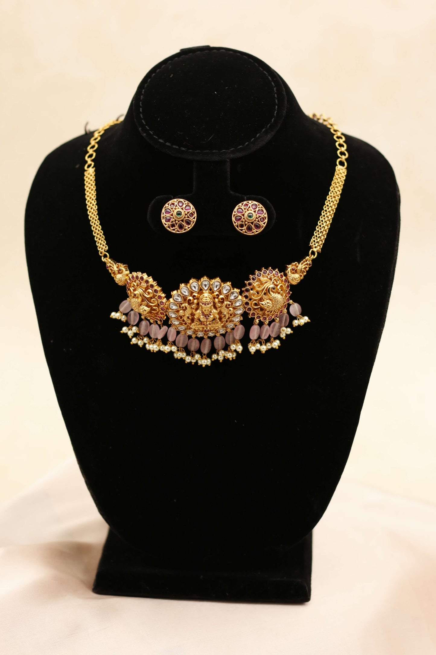 Ruby Lakshmi & Kemp Peacock Choker Set