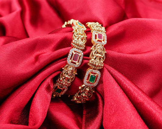 Sufi Lakshmi with emerald and ruby AD Stone