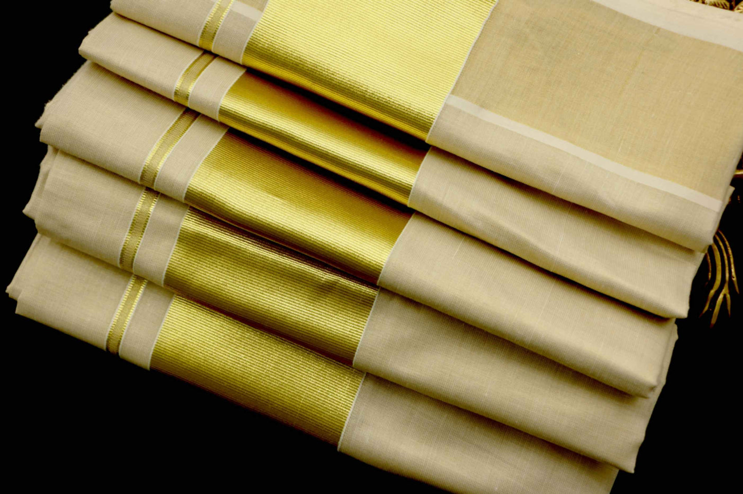 Traditional Kerala Tissue Kasavu Saree