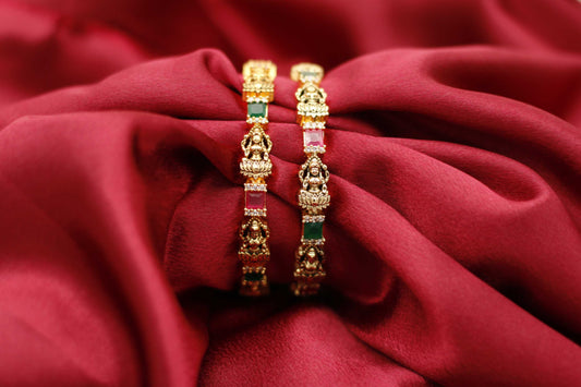 Antique Lakshmi Dual Coloured Sufi Bangle Set