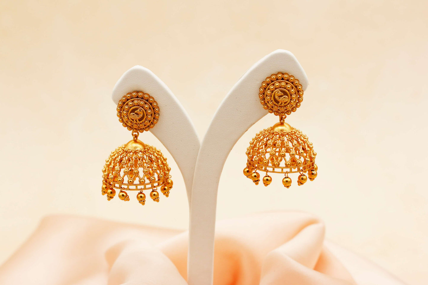 Gilded Peacock Grace Jhumka Earrings