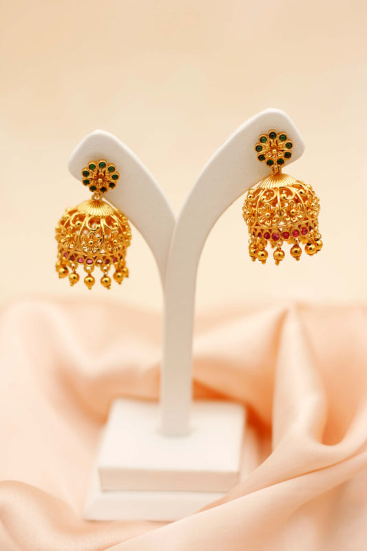 Radiant Botanical Gem Jhumka